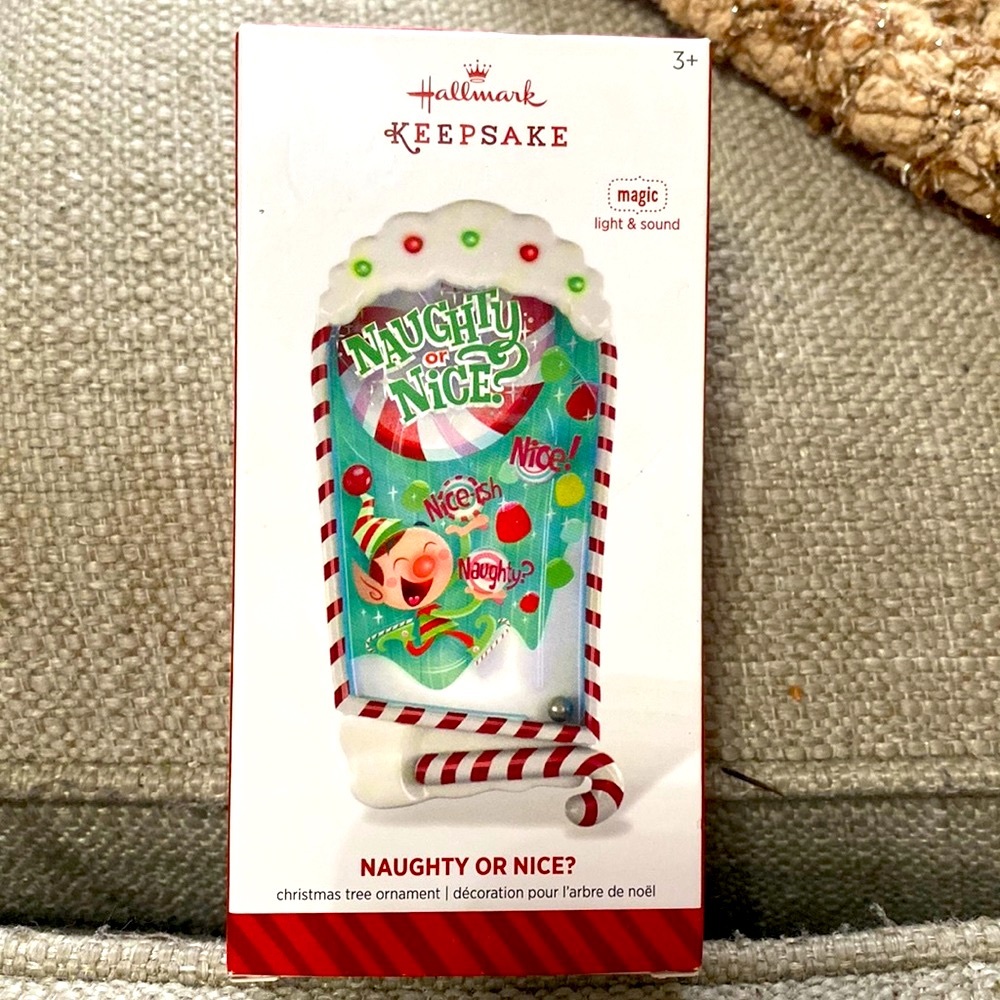 New 2014 Hallmark Keepsake Naughty or Nice Pinball Magic Ornament Boxed
